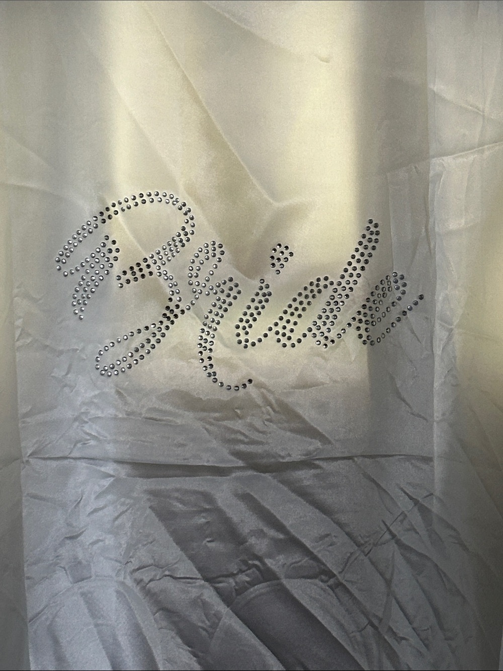 Bride Short Robe With Embellished “Bride” Script On Back With Short Sleeves - Picture 7 of 7